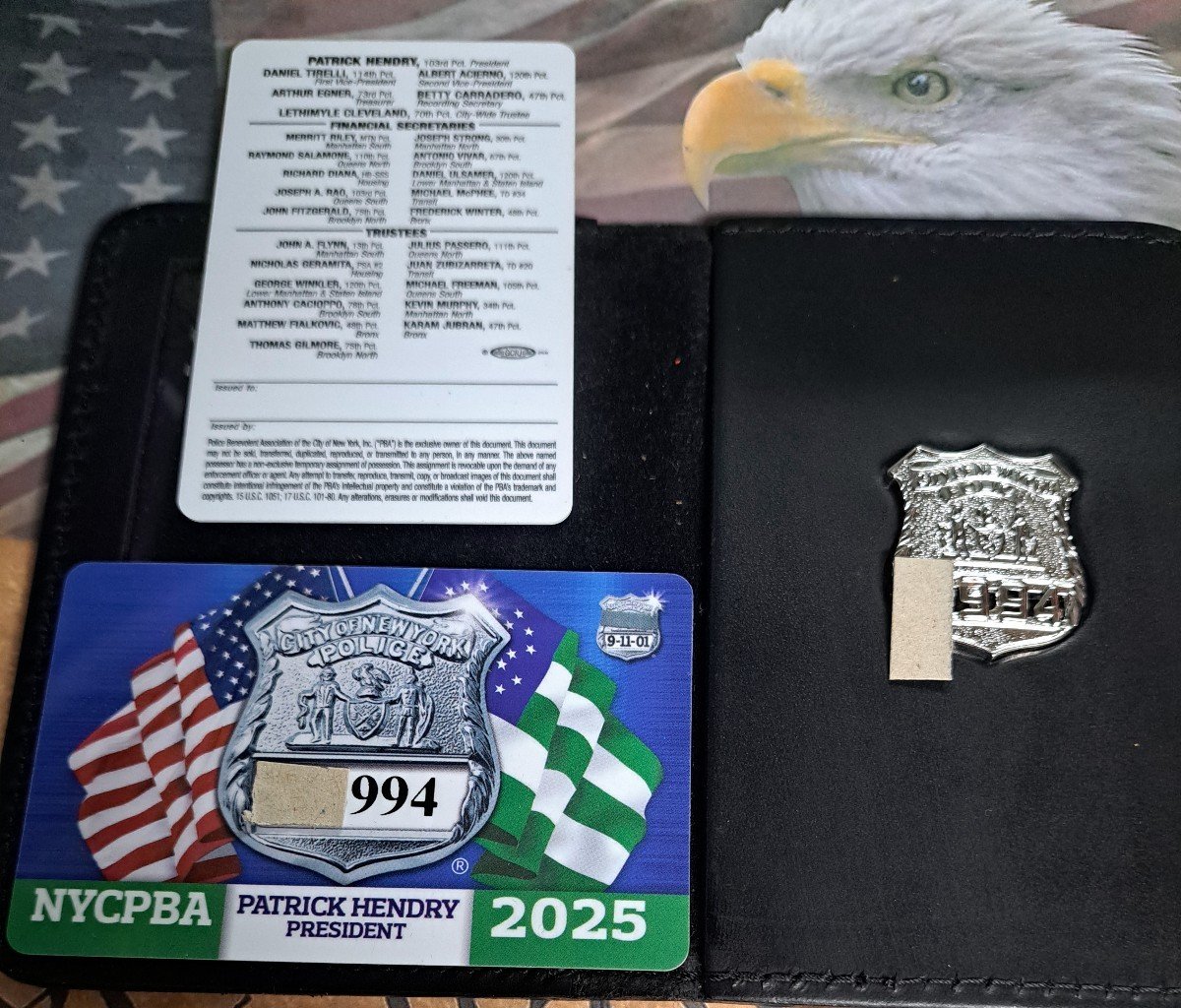 NOVELTY NYPD NYC PBA OFFICER'S FRIEND WALLET FREE 24/2025 COURTESY UNSIGNED
