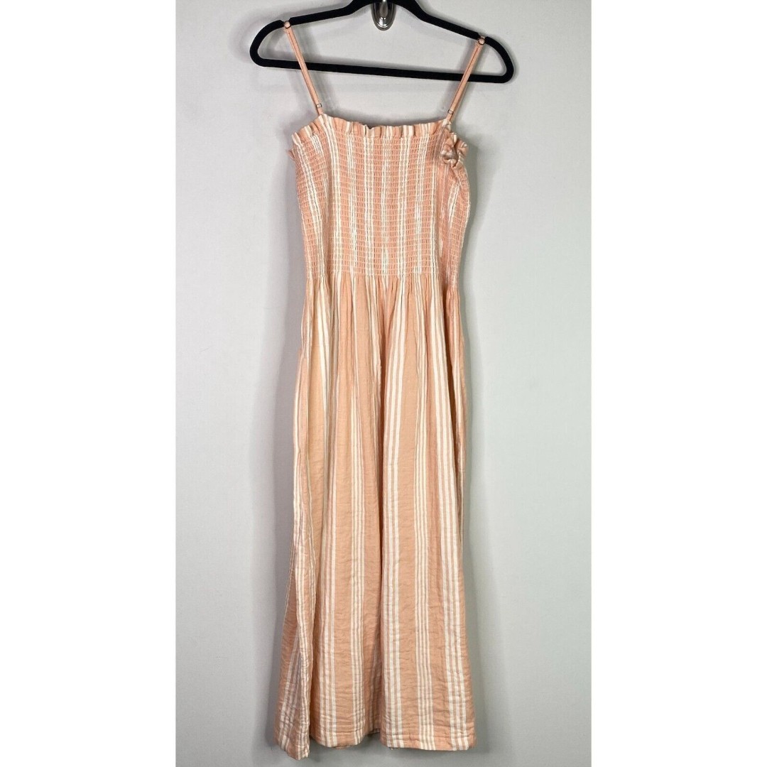 Faherty Organic Cotton Lakeview Smocked Sundress Midi Dress Women's Size Medium