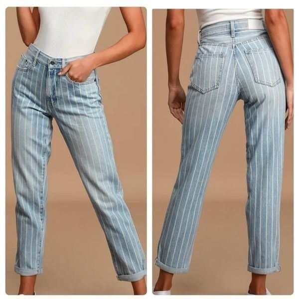 Pistola Presley Stripes High-R Straight-L Jeans 26