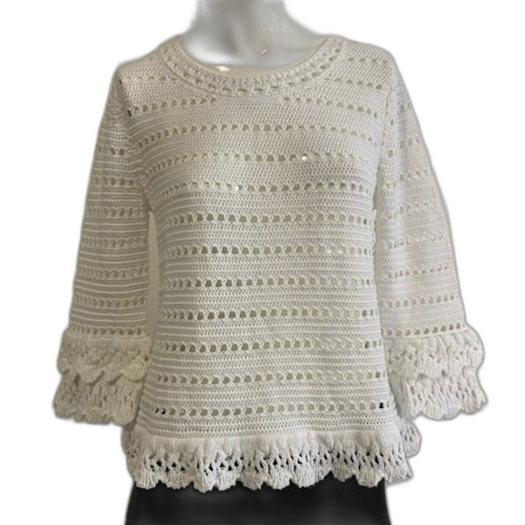 LILLY PULITZER Irina Sweater Resort White Sz S