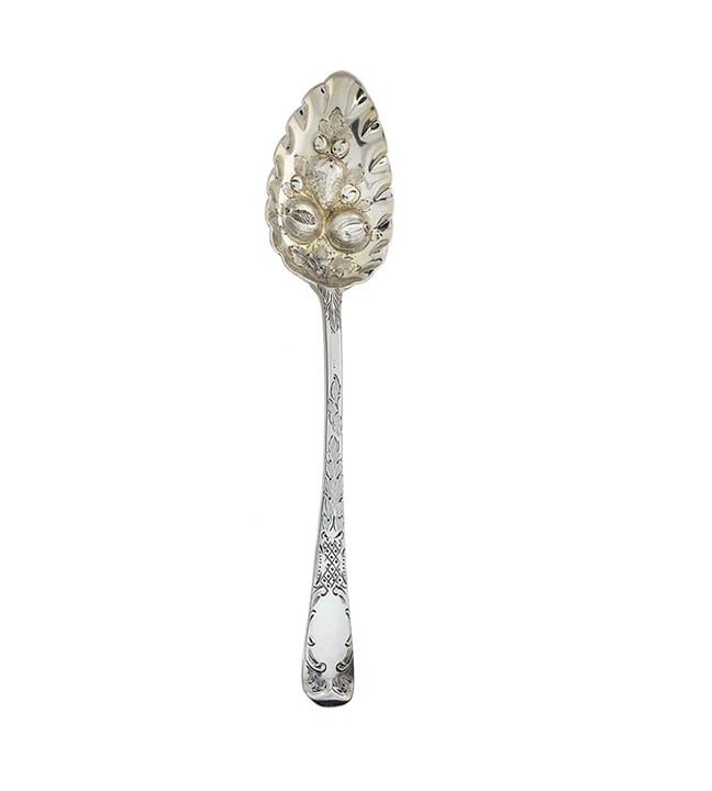 Antique 1826 King George IV London Made Sterling Silver 8 3/4 Engraved Berry