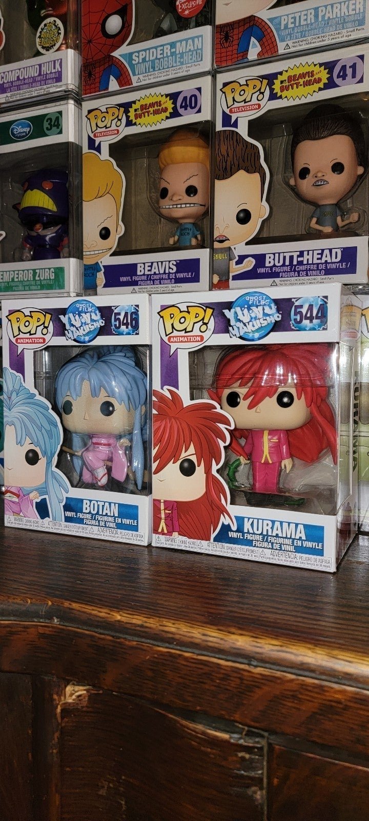 Funko Pop Kurama 544 + Botan 546 Yu Yu Hakusho Anime Rare Bundle Set