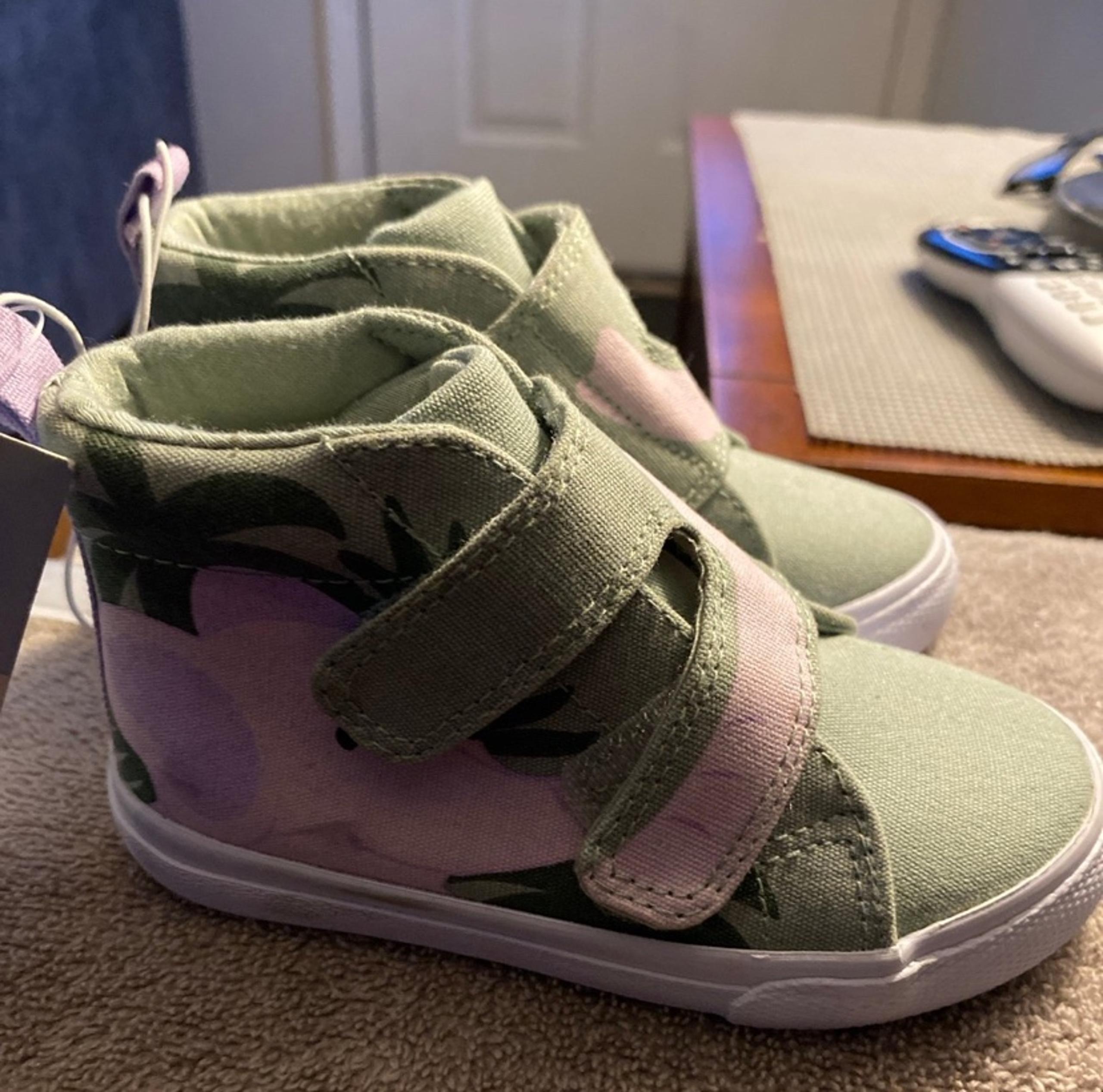 Cat & Jack Todd Cat & ler Girl's Umber Elephant Print Sneakers Green Pink Size 7