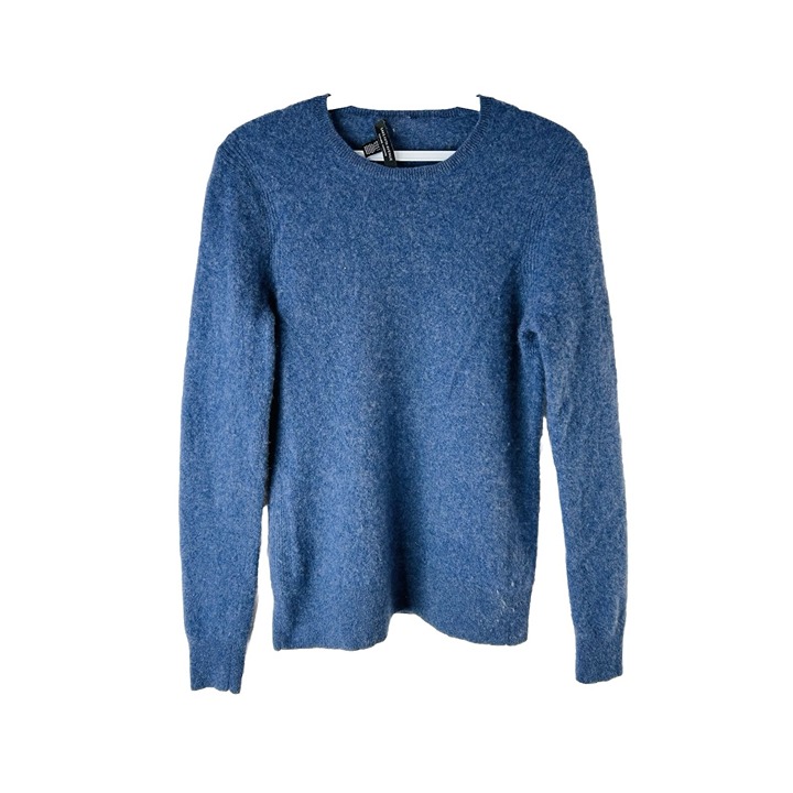Saks Fifth Avenue Soft Cashmere Lightweight Crewneck Sweater Blue Womens Medium