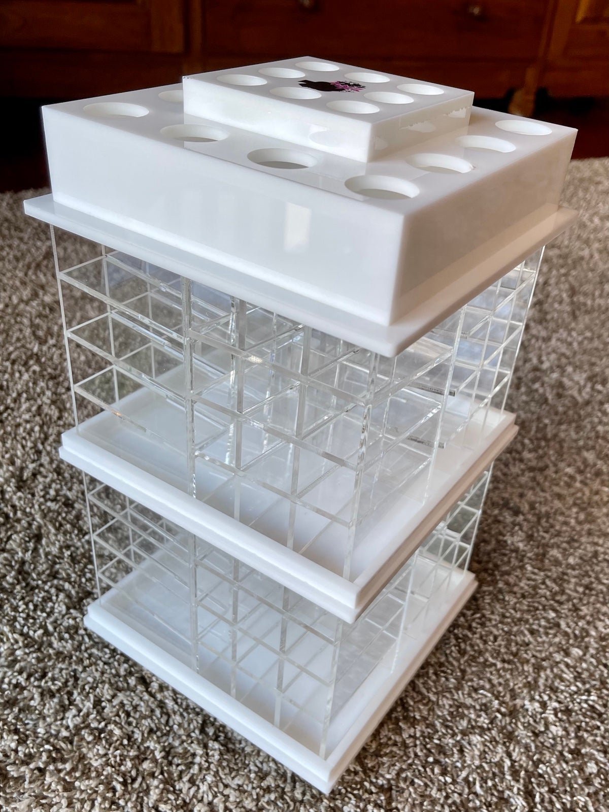 116 Slot makeup lipstick table counter-top swivel spinning case storage stand