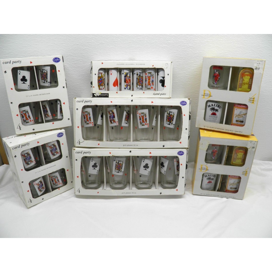 Luminarc And Crofton Pub Glasses 16Oz Double Old Fashioned Glasses and Shooters