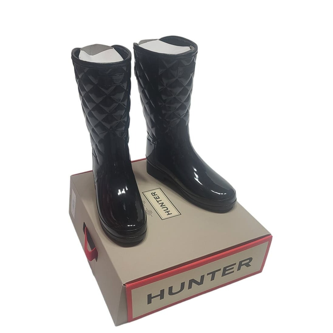Women's Hunter Refined Gloss Quilt Short Rain Boots | Zappos.com
