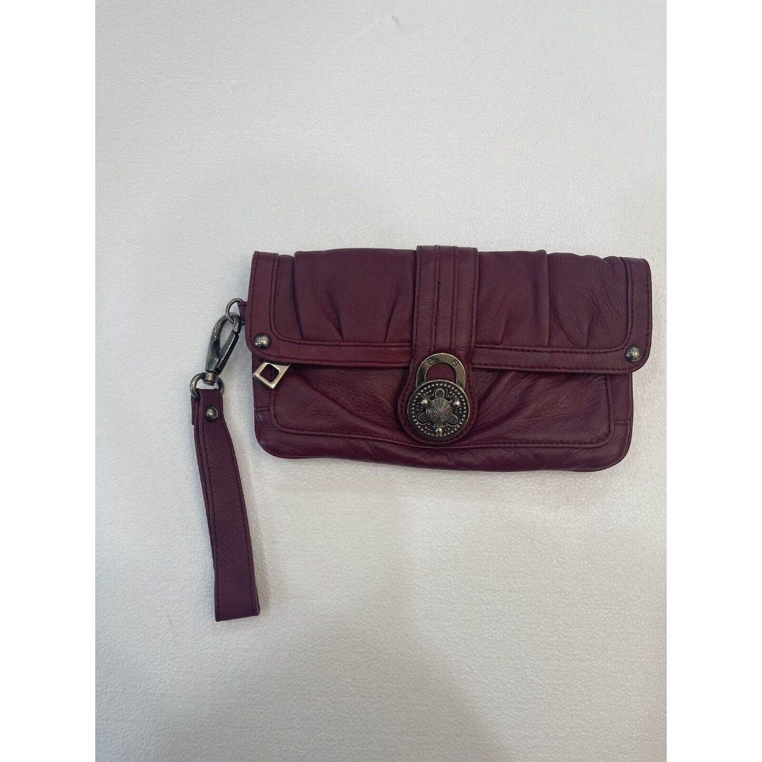 Steven by Steve Madden Red, Ox blood clutch purse leather