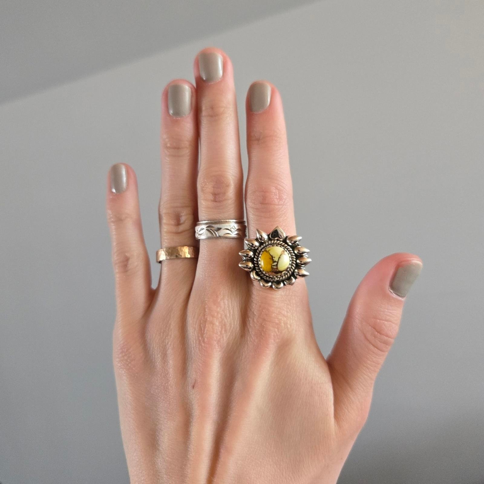 Honey Dahlia Turquoise Sterling Ring