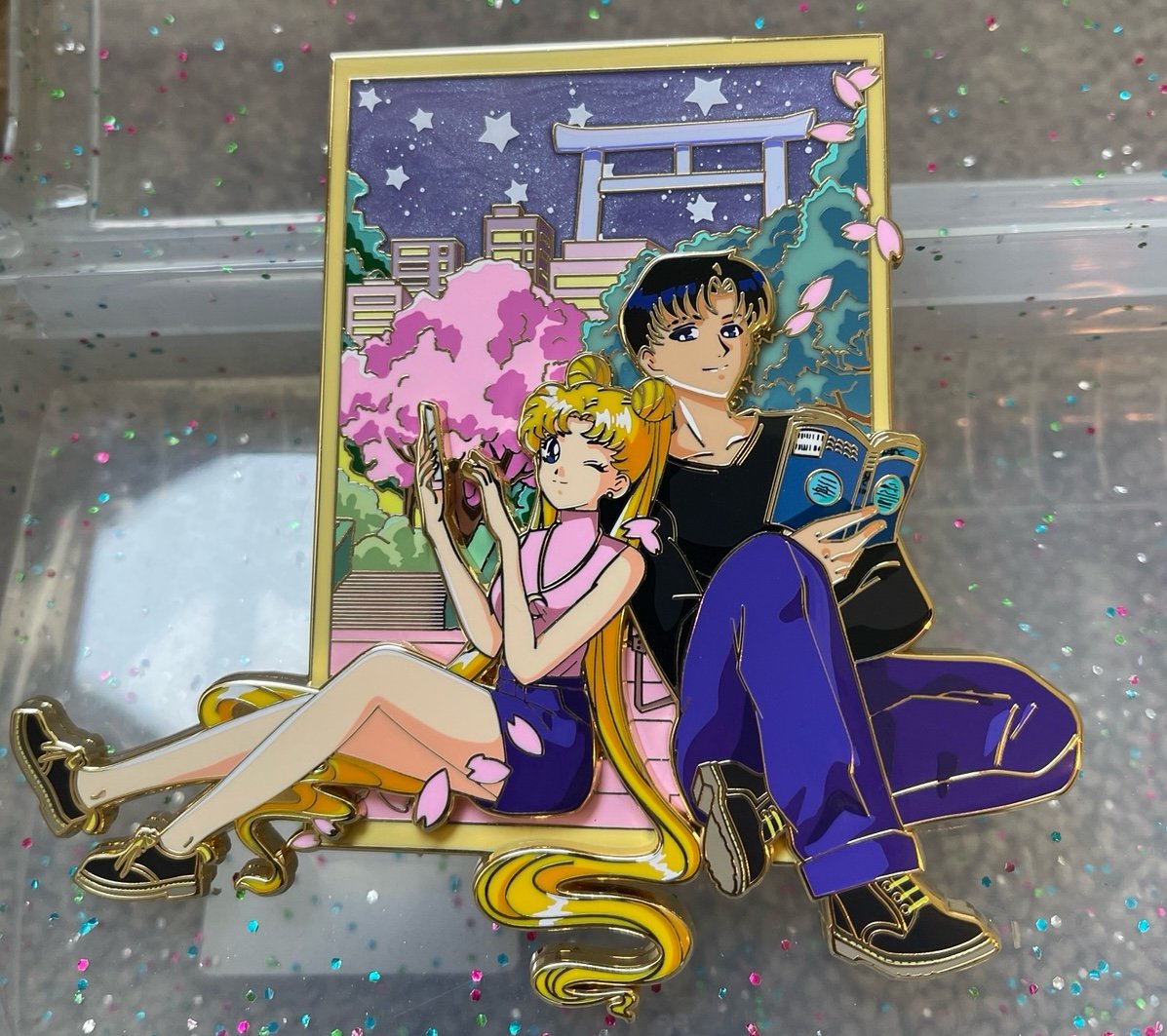 Sailor Moon Usagi Tsukino Mamoru Chiba Enamel Pin by Sailor Kraken