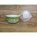 VTG PYREX Green Crazy Daisy Casserole Dish 473 1 QT Spring Blossom With Lid