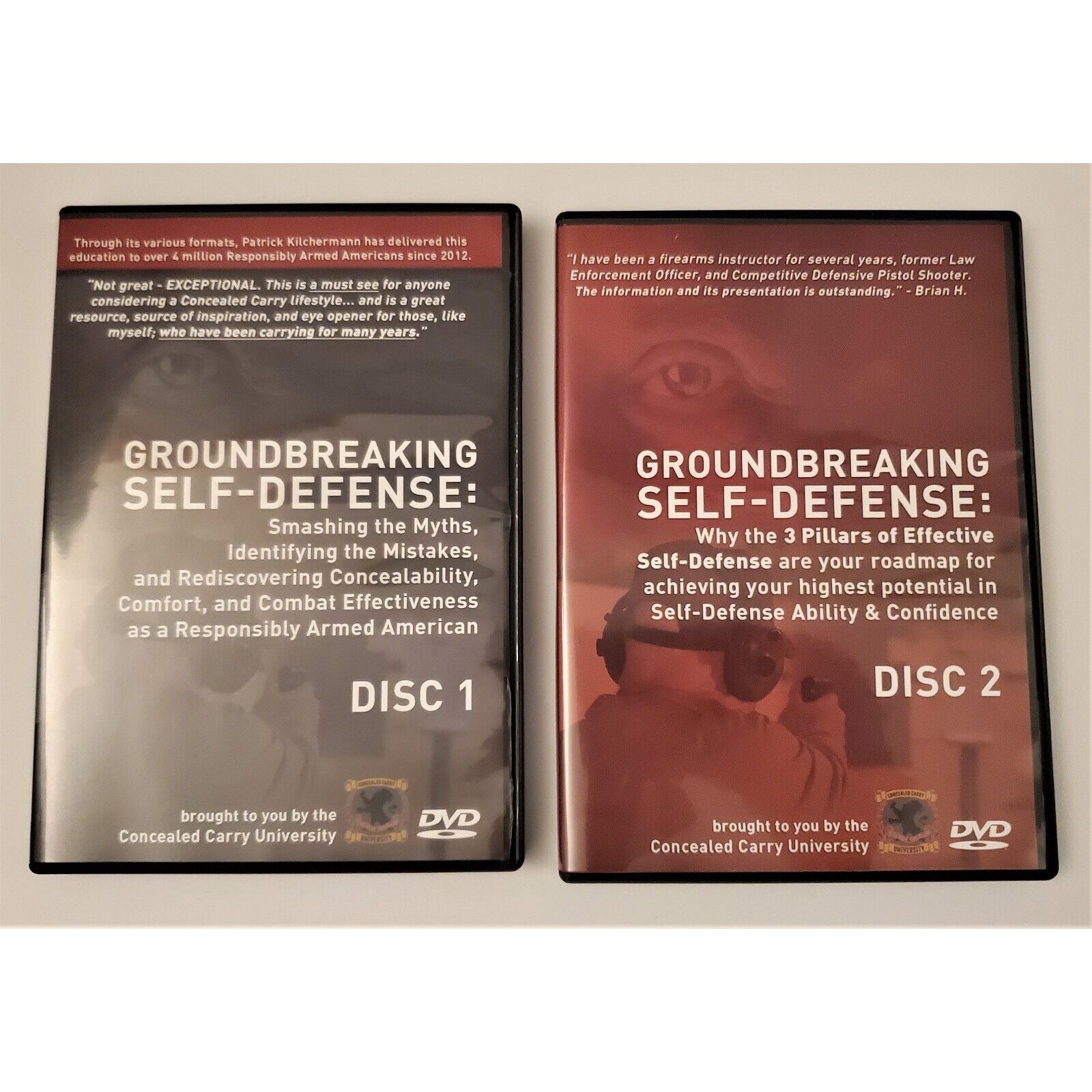 GROUNDBREAKING SELF-DEFENSE Concealed Carry University DVD Discs 1 & 2