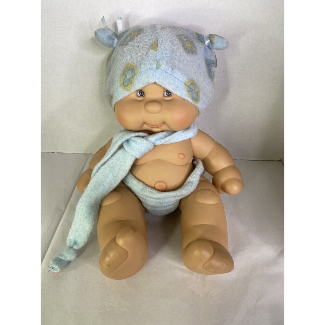 Vintage Gadir Arte Sanal Baby Doll With Hat Scarf Diaper FLAWED