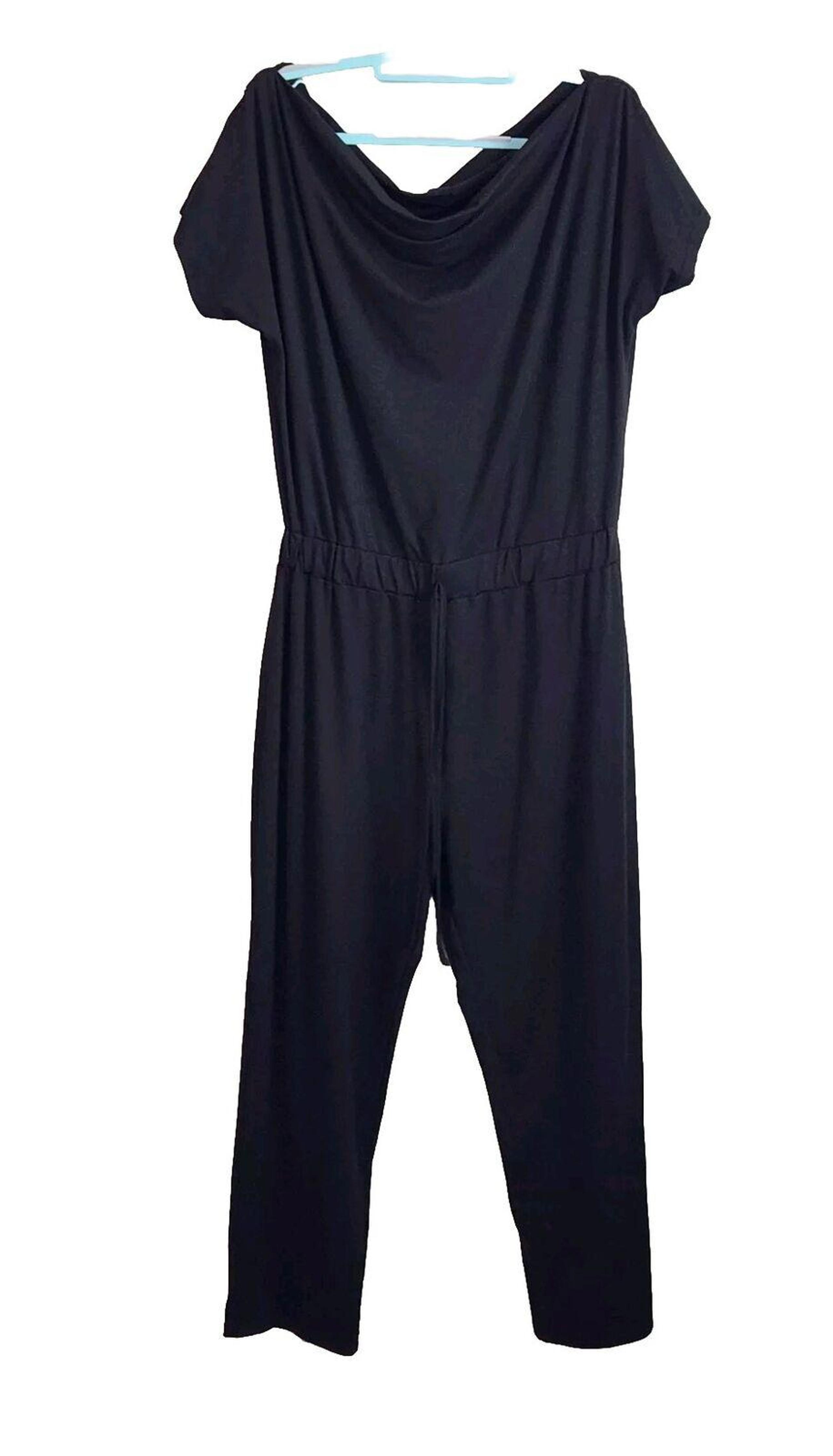 Shein Curve Romper Jumpsuit 1x Plus Size Black Boat Neck Short Sleeve Pants