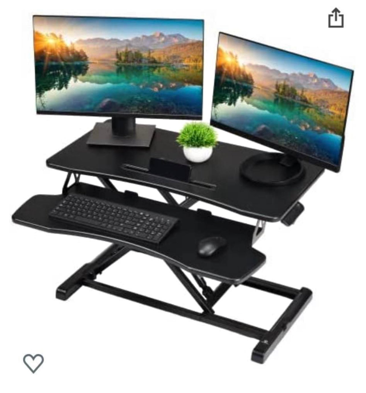 NEW TechOrbits Adjustable Height Wood Gr Adjustable Height Sit Stand Desktop Sta