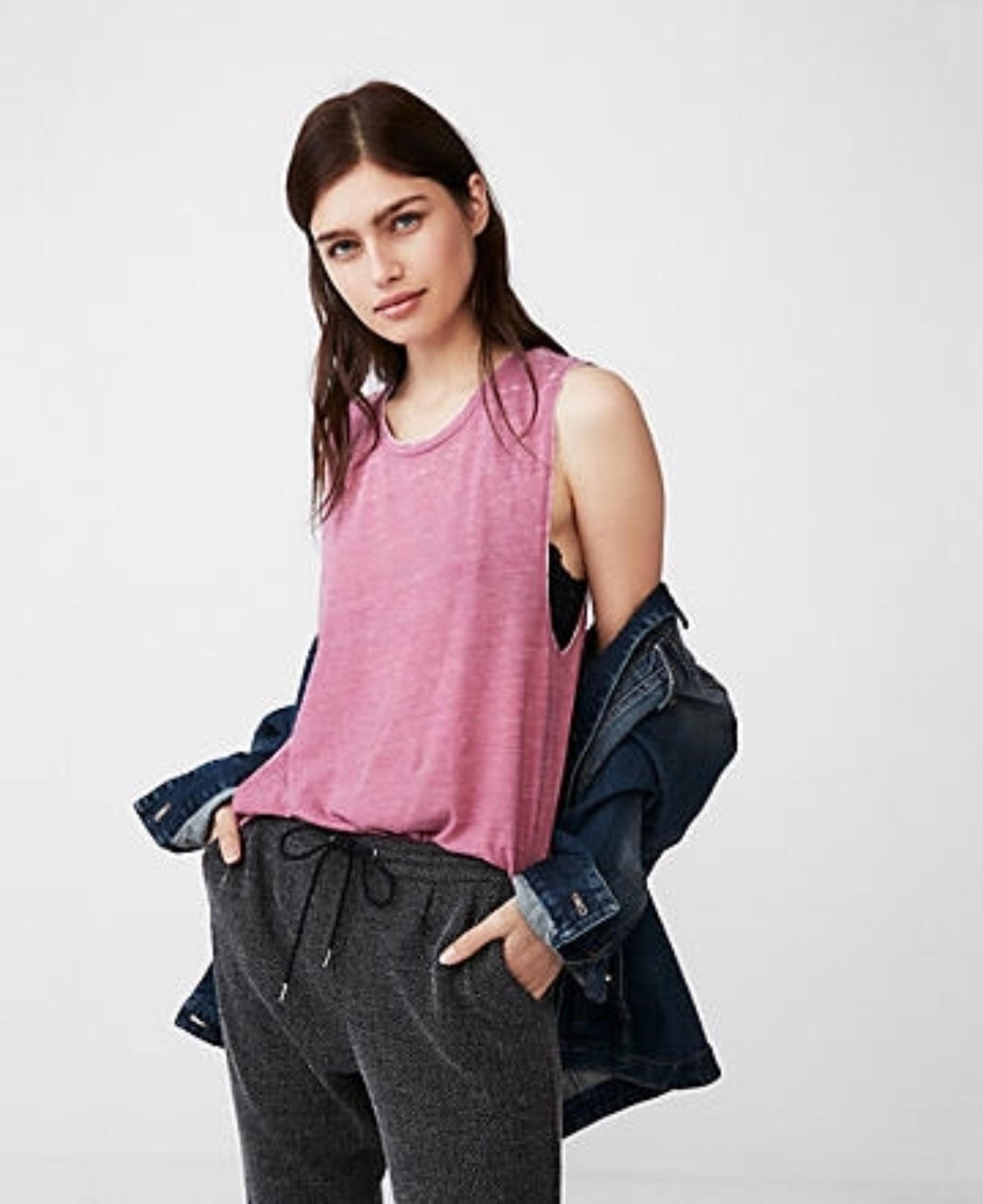 Express Burnout Crew Neck Muscle Tank