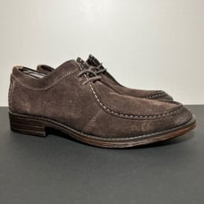 Mens CLARKS Delsin Rise Brown Leather Oxford Shoes / Size 8 Medium