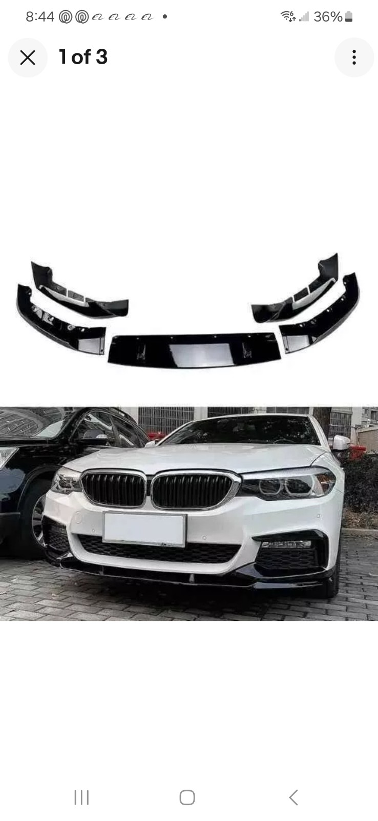 BMW G30 G31 5 series 2017-2022 M Sport Pre-Facelift Gloss Black Front Splitter