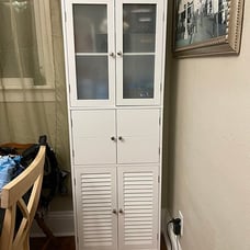 NEW 67” Kitchen Pantry Cabinet with Glass Doors and Shelves