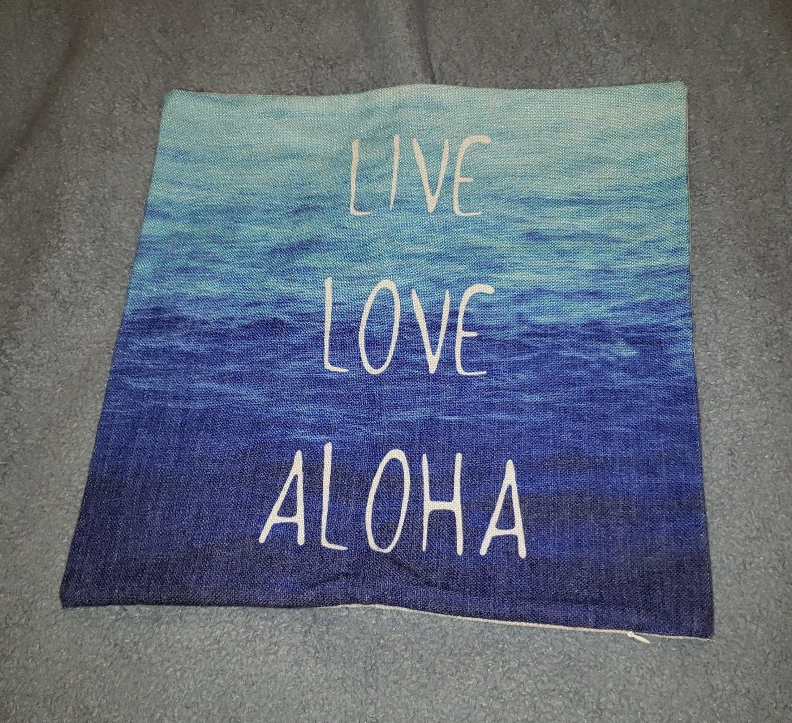 LIVE LOVE ALOHA Hawaii Home Decor Throw Pillow Cover 16.5" x 16.5"