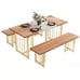 63 3 Piece Dining Table Set for 4-6 Kitchen Breakfast Dinette with 2 Benchs