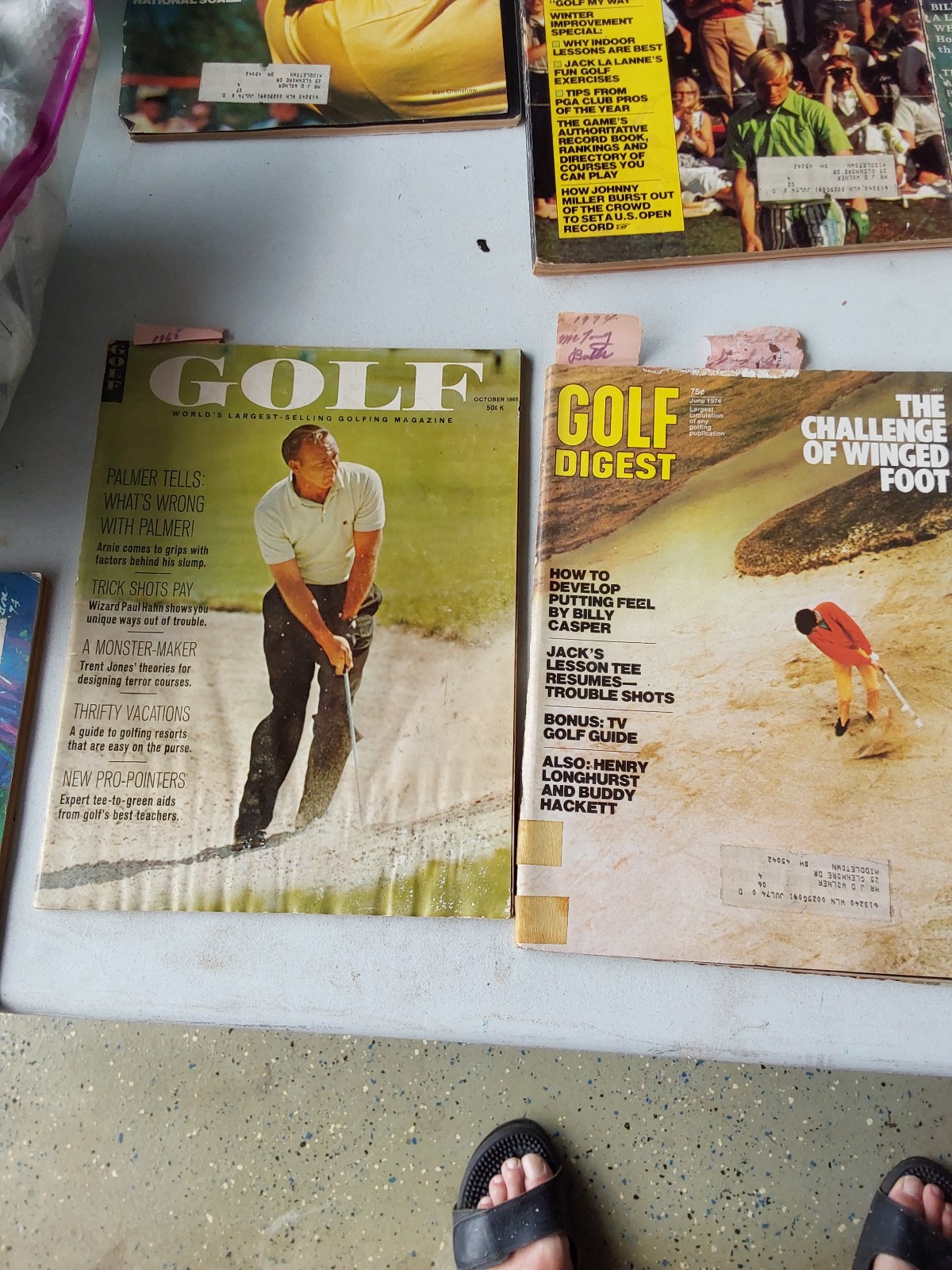 Vintage golf magazines.