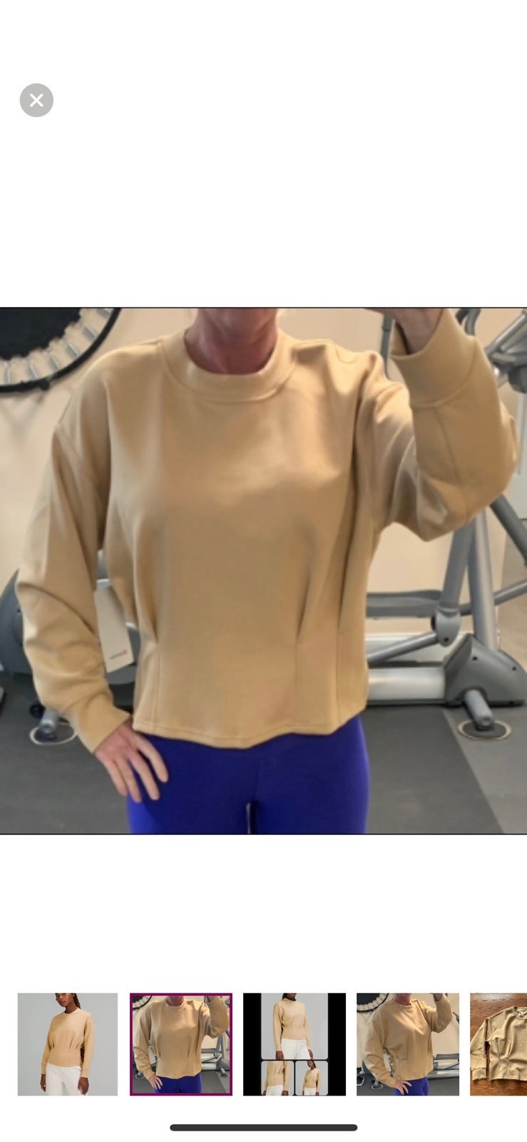 LULULEMON GATHERED WAIST CREW PULLOVER-NWT-PECAN TAN-12/14