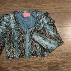 Azalea Wang Multicolor Animal Faux Reptile Leather Print Malone Jacket Size M