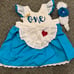Alice In Wonderland First Birthday one dress sz 6-12 months & matching headband