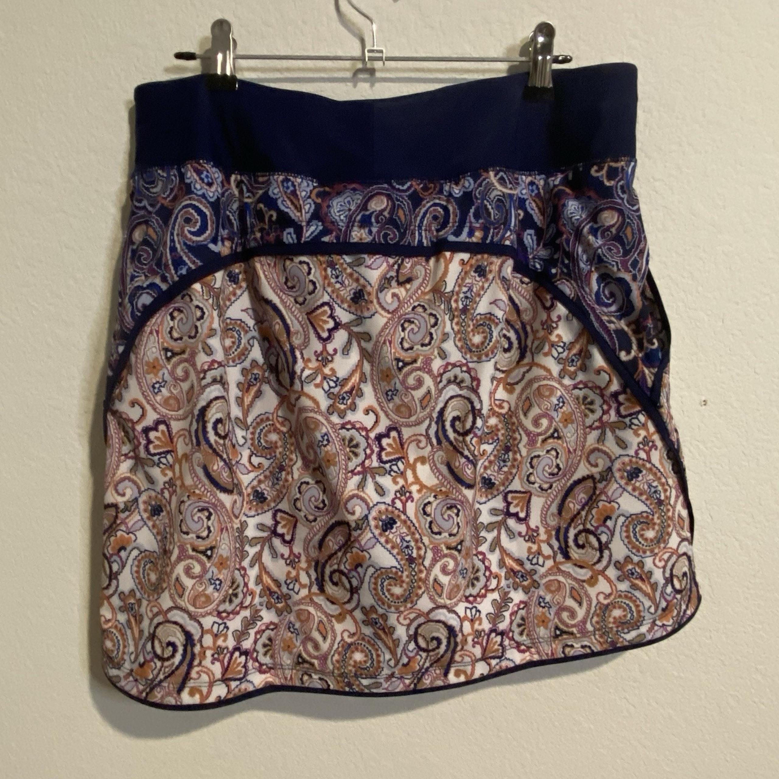 Lands End Paisley Swim Board Skort Size 6 Athletic Active Quick Dry Comfortable