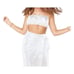 Show Me Your Mumu Micro Tiny Tube Top White Confetti Metallic Strapless S
