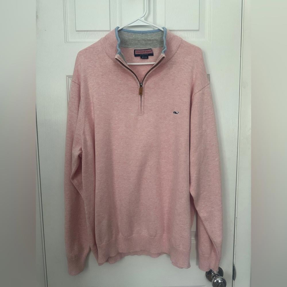 Vineyard Vines Light Pink Quarter-Zip Sweater