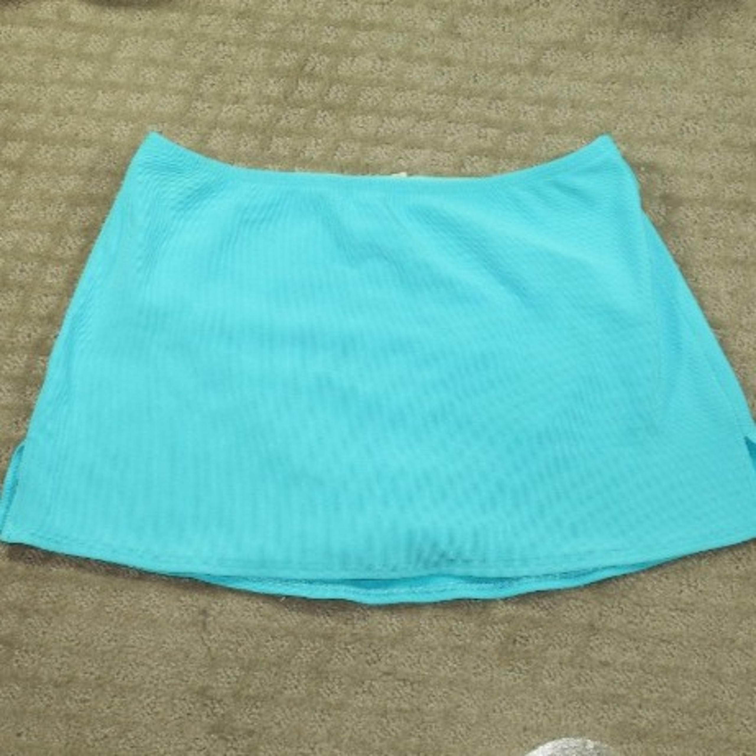 Lands' End Women's Size 12 Turquoise Mini Swim Skirt Bottom EUC!
