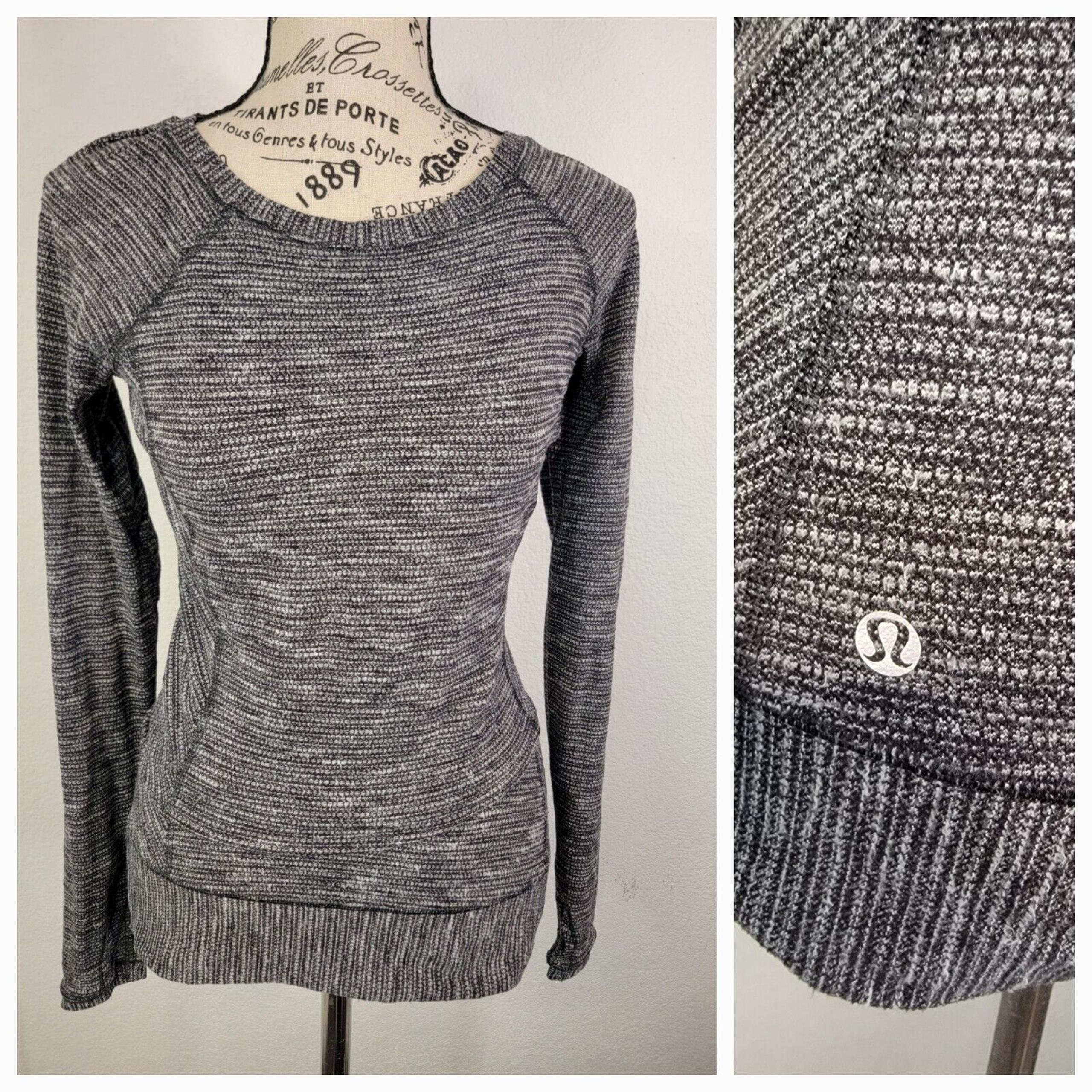 Lululemon Sweater 2 Race Your Pace Crewneck Thumbholes Long Sleeve Herringbone
