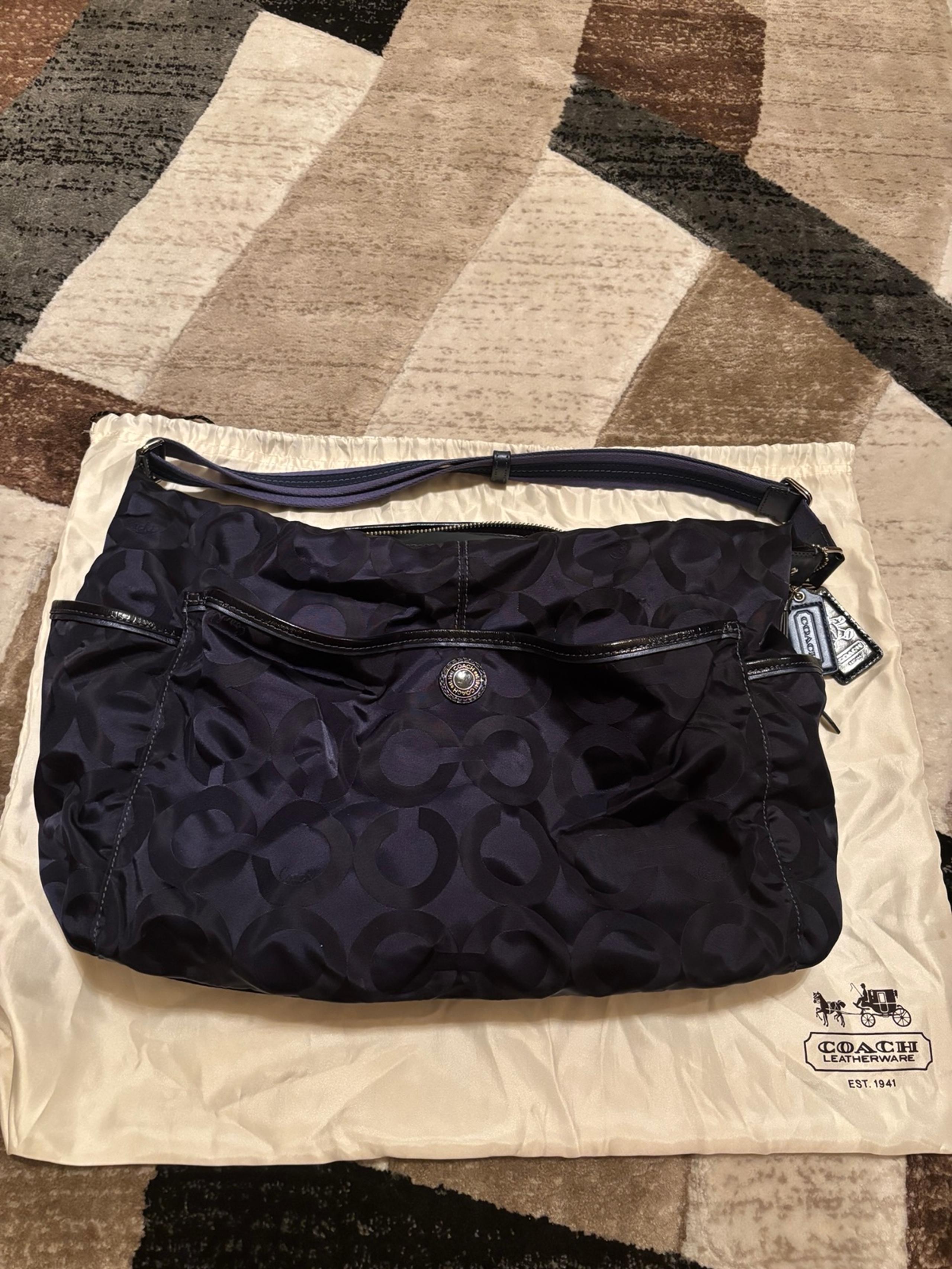 Coach Navy Blue Baby/Diaper Bag