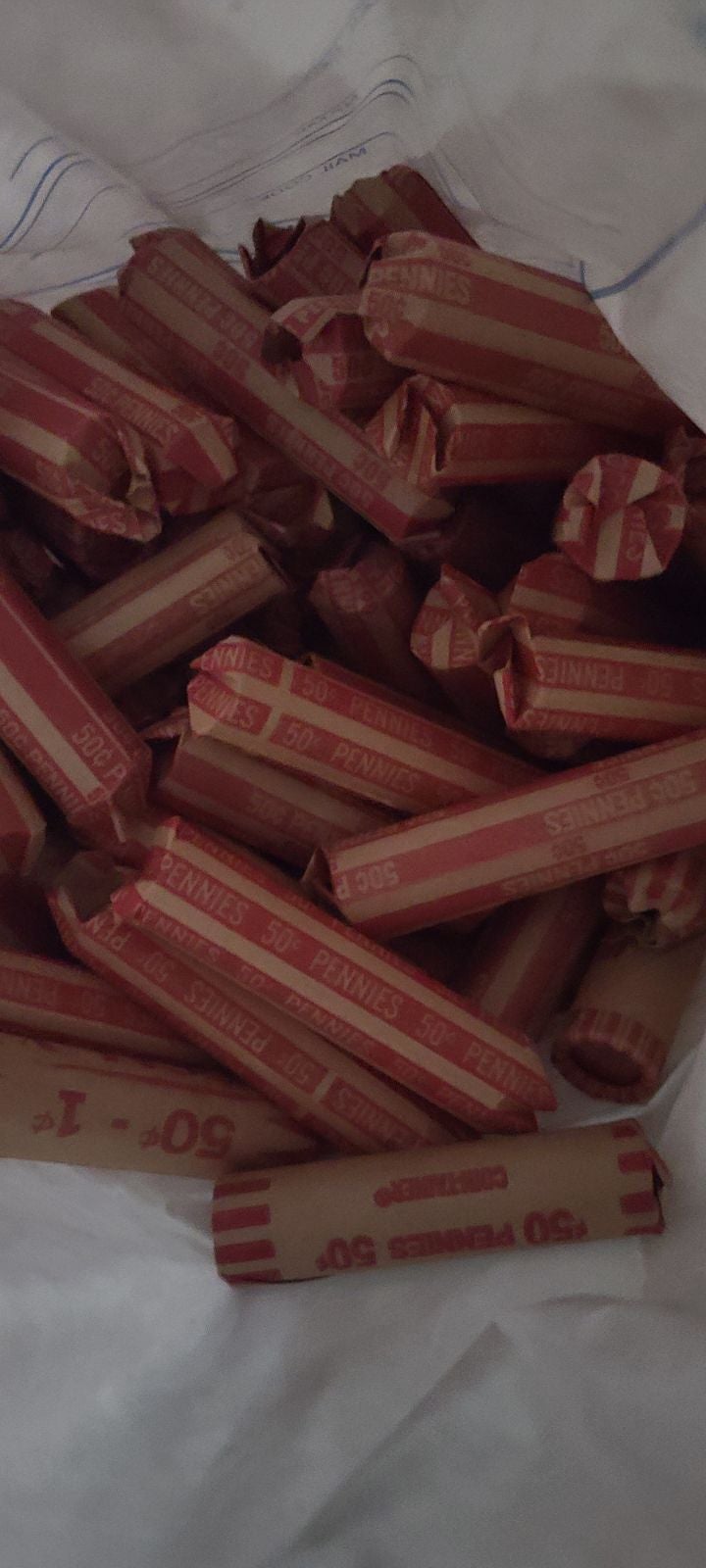 33 rolls unsearched pennies