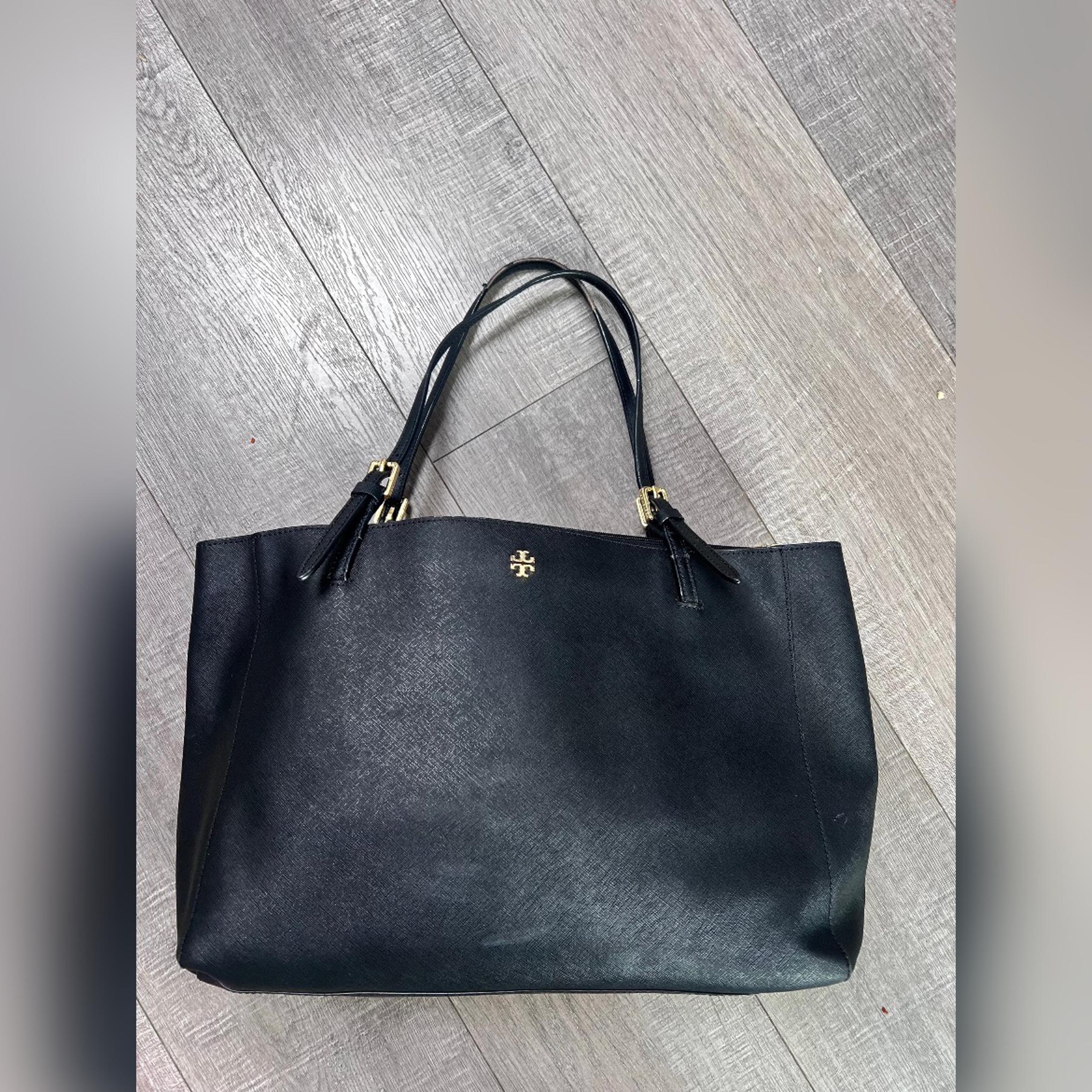 Tory Burch Emerson Black Leather Women's Tote