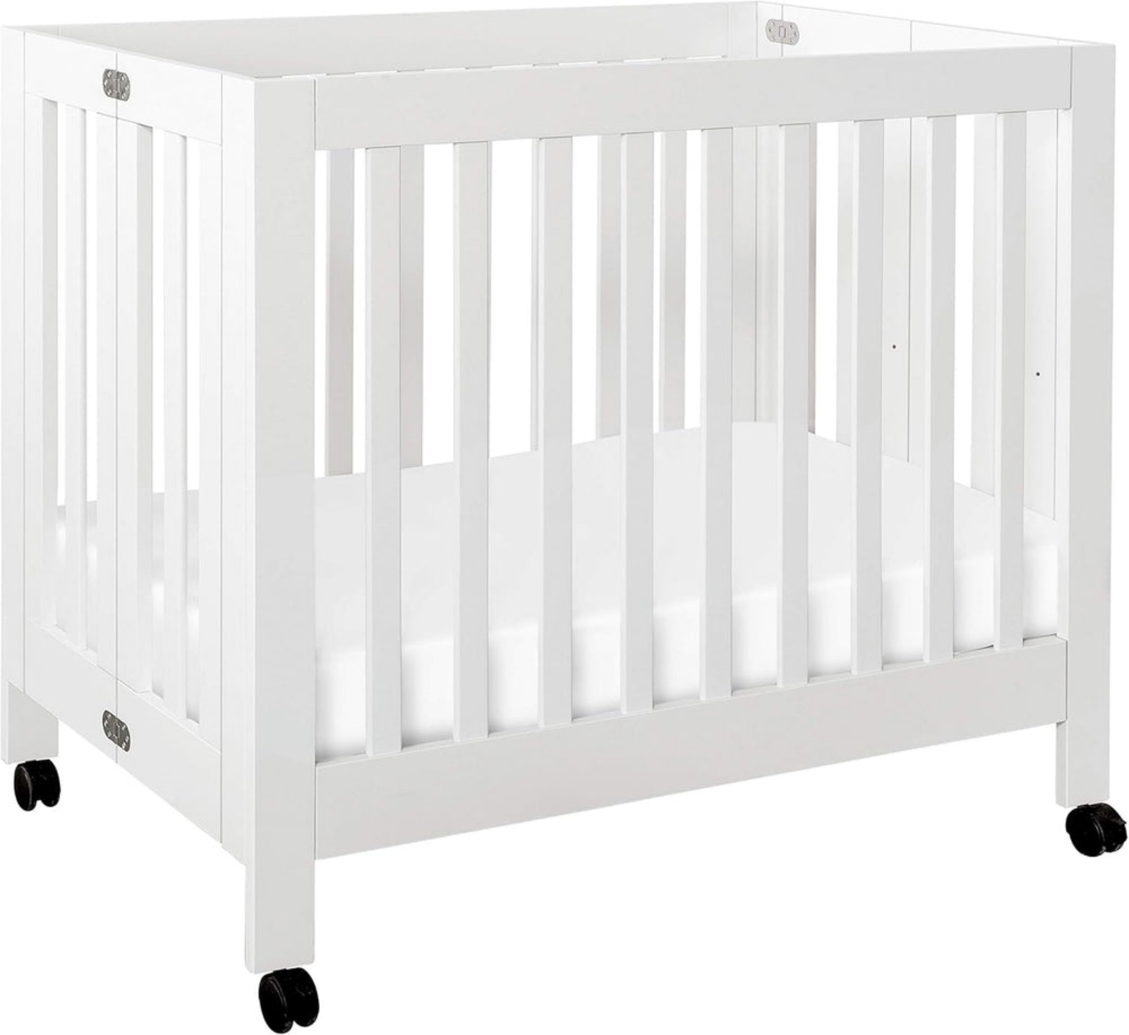 Babyletto Origami Mini Portable Crib Folding with Wheels in White