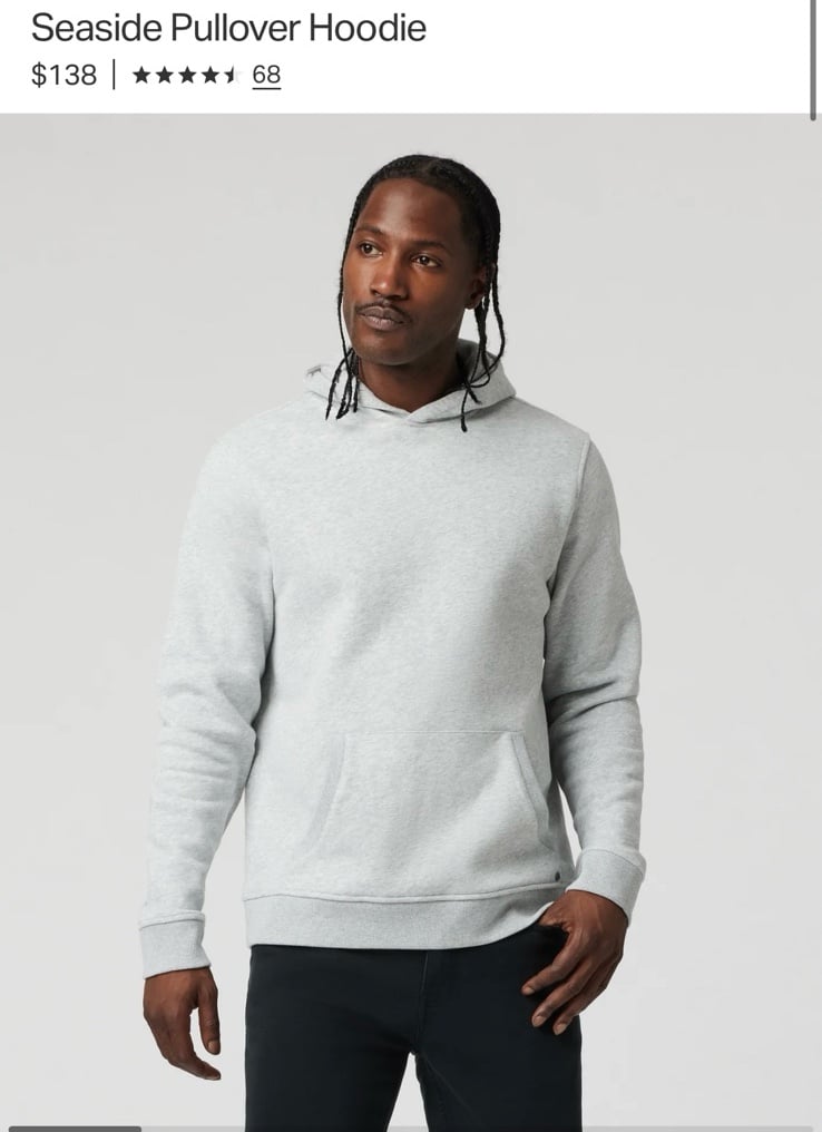 Vuori Men’s seaside pullover hoodie size XL