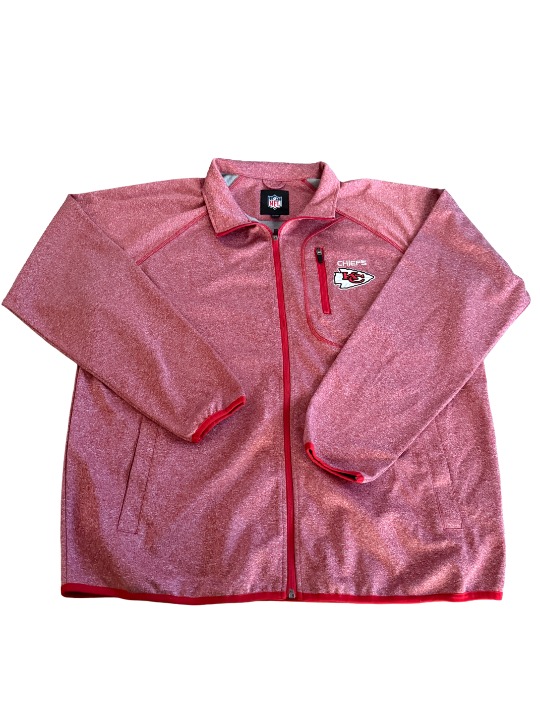 NFL Men's XL Kansas City Chiefs Full Zip Long Sleeve Light Red Heathered Jacket