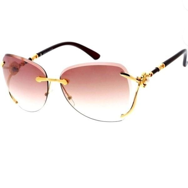 John Varvatos Rimless Pink Ombre Lens Sunglasses