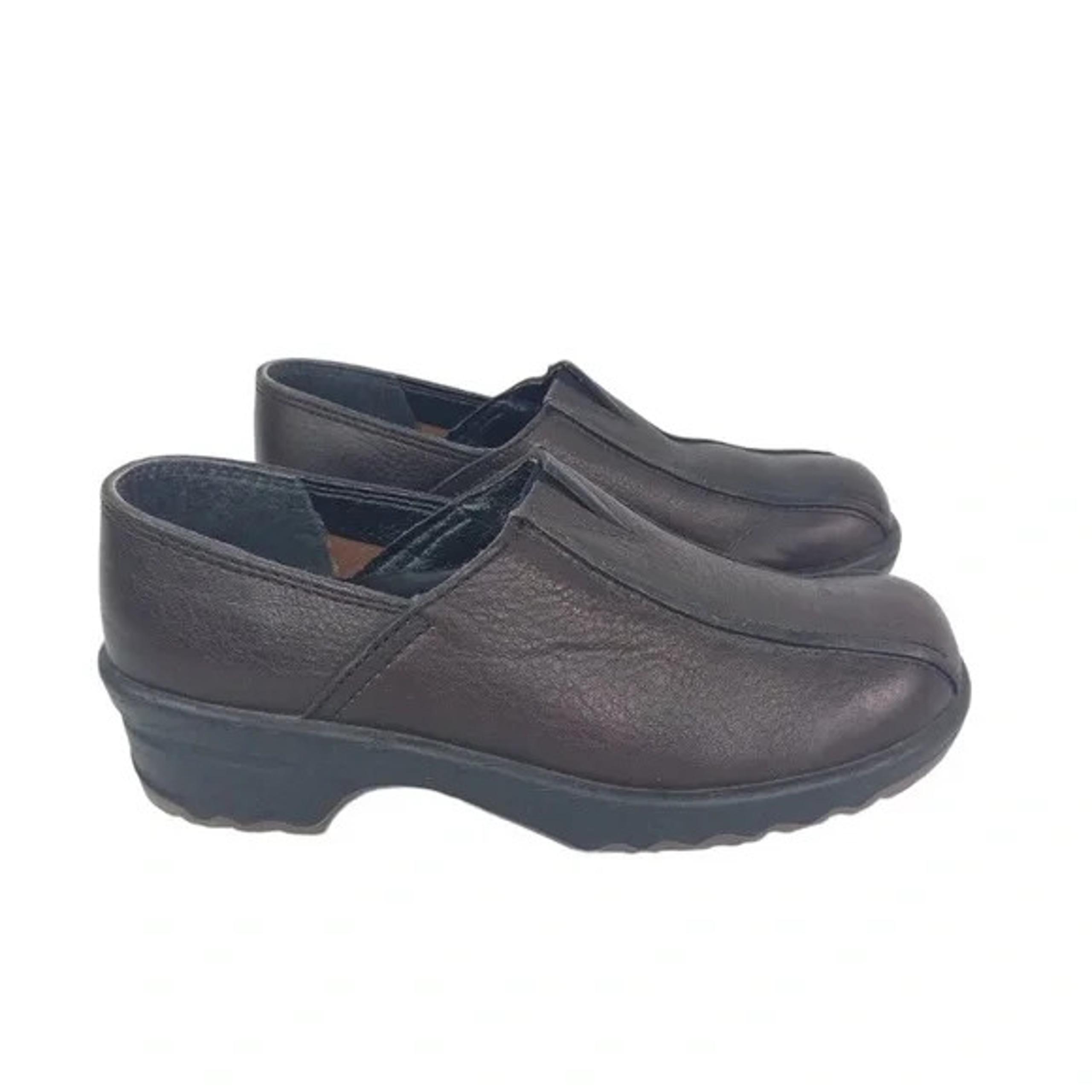 Sanita Womens Clogs Size 7 Brown Leather Nursing Comfort Casual Slip On Shoes 38