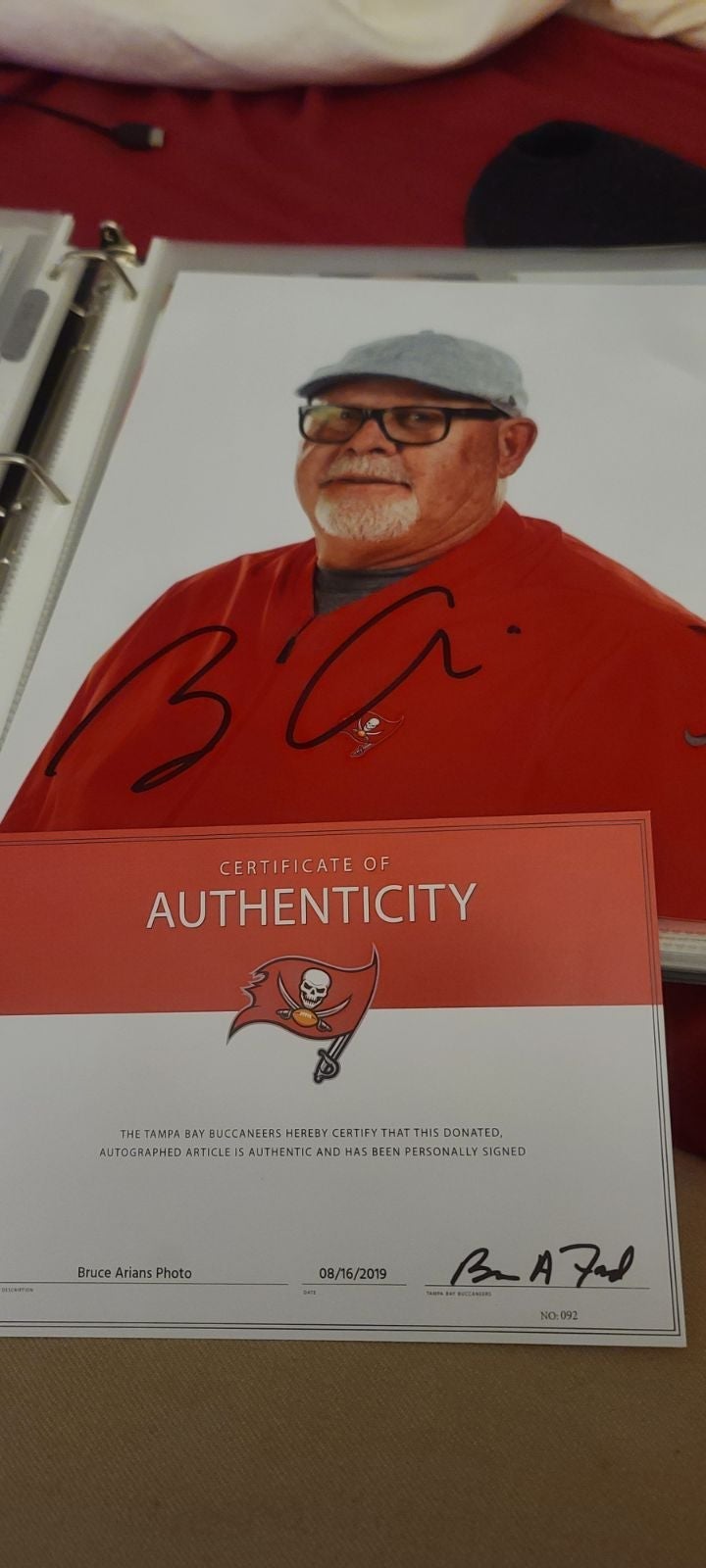 Bruce arians signed photo 8x10 coa