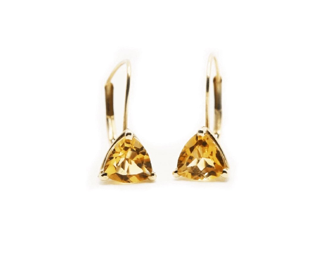 14k Yellow Gold citrine earrings