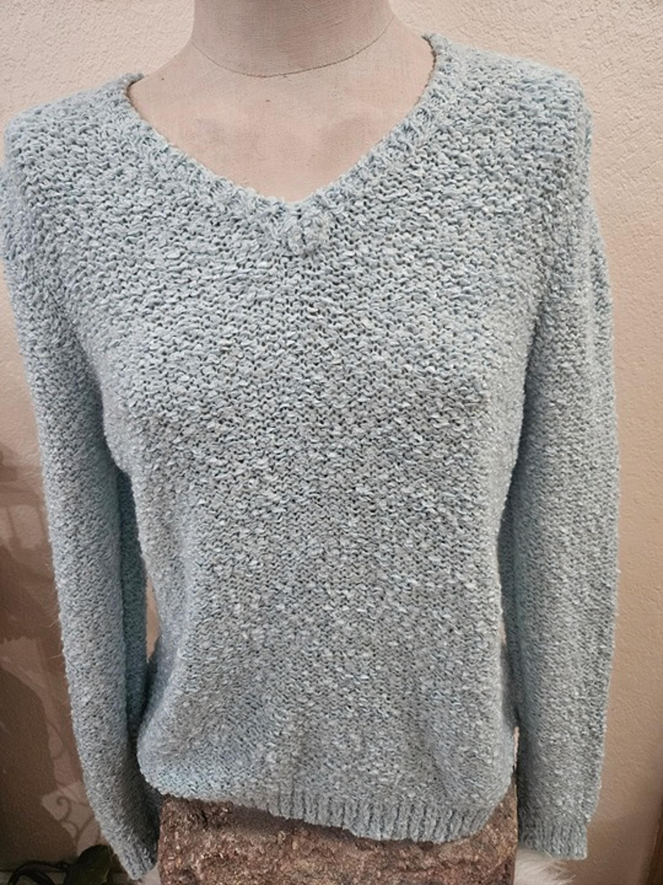 SIZE L CROFT & BARROW Blue V-Neck Sweater INVPV2338