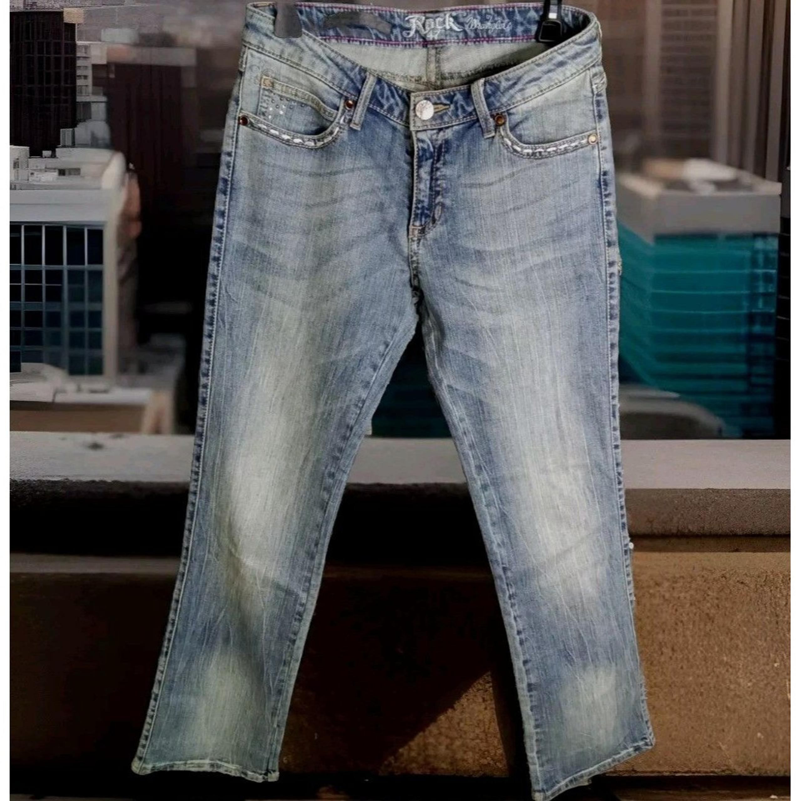 Rock 47  Wranglers Women's Jean's 5/6 X 32X32 Low Rise Gem Design Pockets