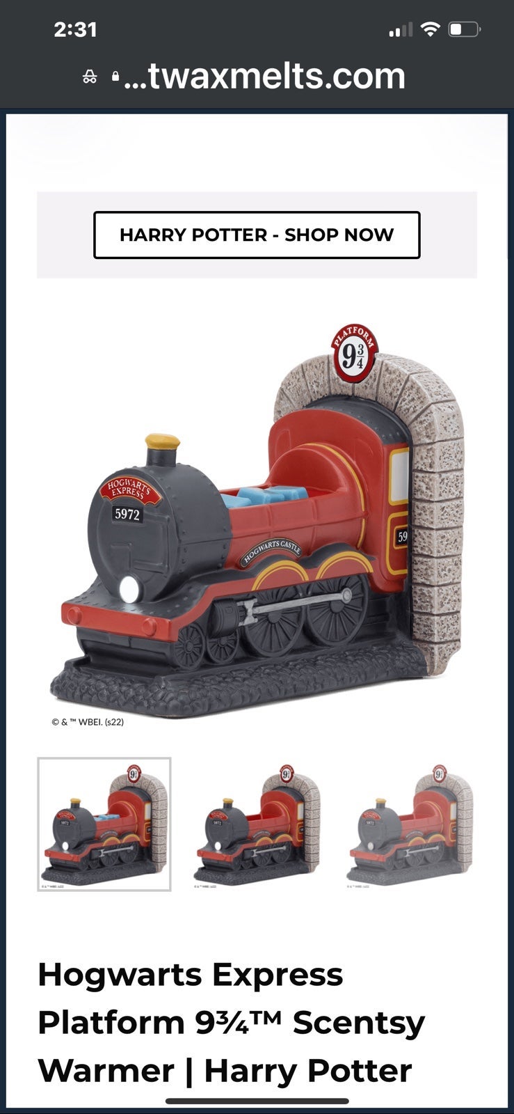 Platform 9 3/4 scentsy warmer