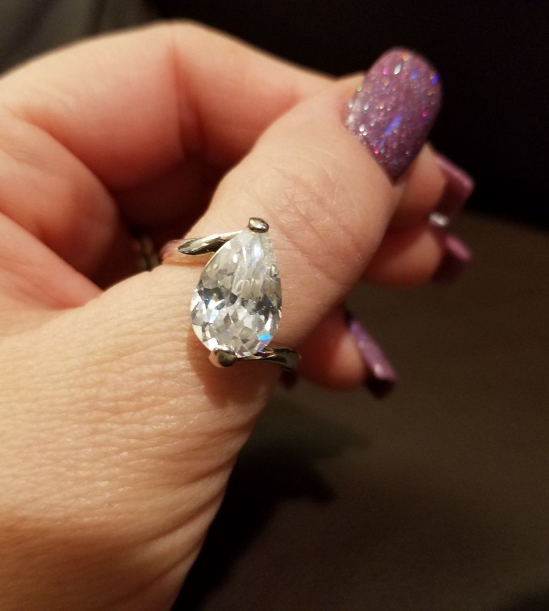Antique Cut Pear Gemstone Ring