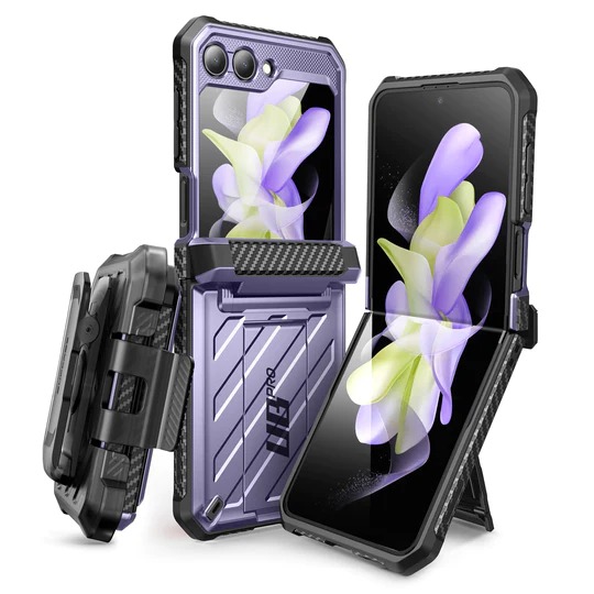 Galaxy Z Flip5 Unicorn Beetle PRO Rugged Case with Belt Clip-Metallic Purple