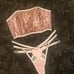 For Love & Lemons Strappy Heart Thong & VS Pink Glitter Strapless Bustier -L/XL
